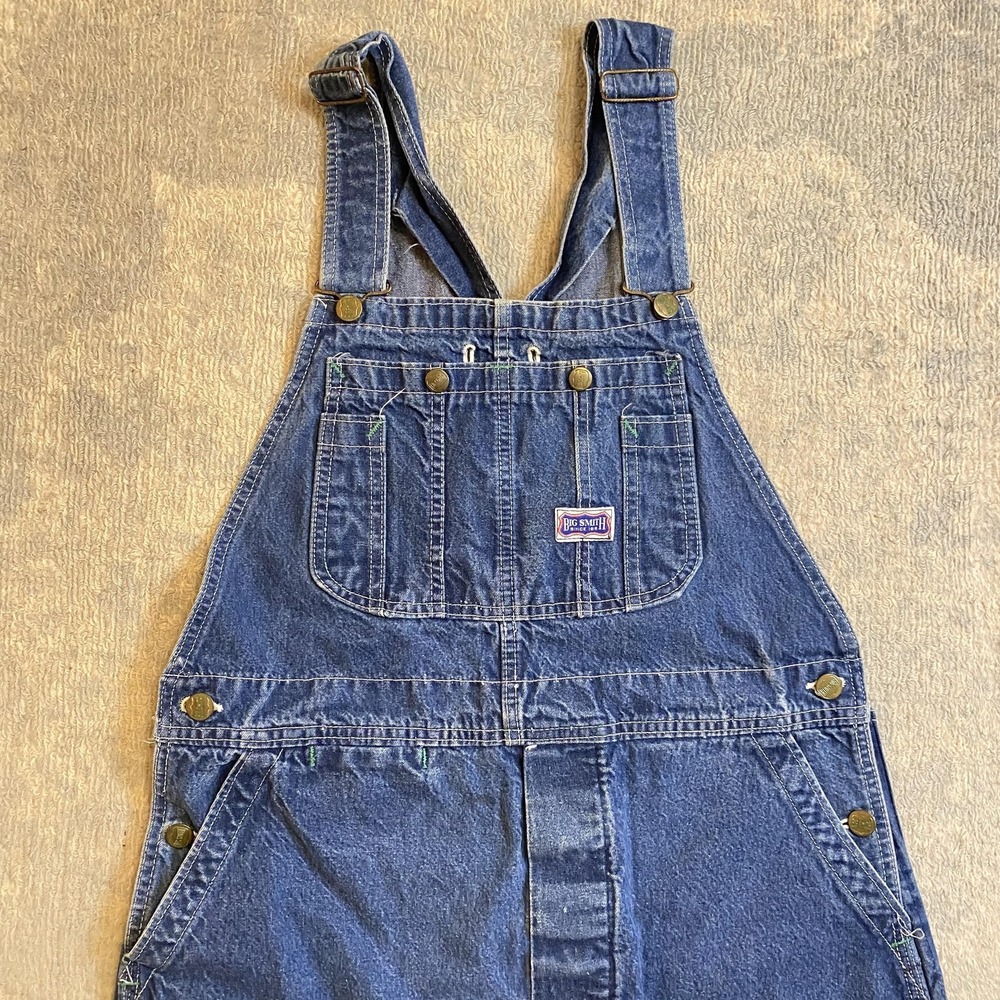 Big Smith Overalls Mens 40x32 Blue Denim Bib Made In USA Workwear Carpenter - Picture 2 of 13
